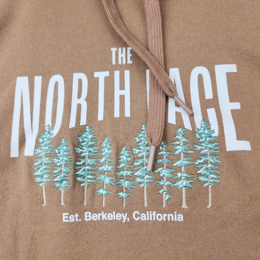 The North Face Mens Tan Short Sleeve Pine Tree Graphic Hoodie M Berkeley CA